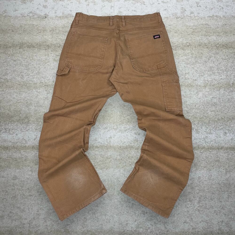Vintage 90s Dickies Carpenter Pants 34x32 Baggy Fit Camel Tan Canvas Dungarees